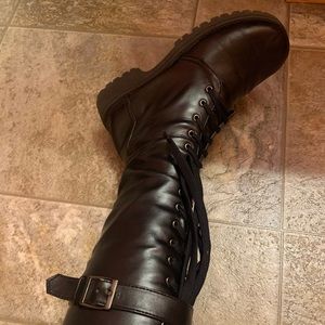 Knee high combat boots